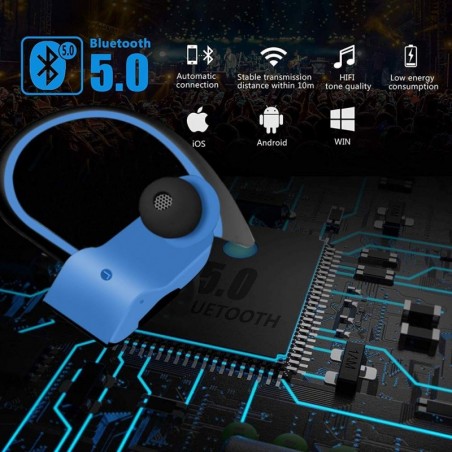 Audífonos Bluetooth Deportivos, 5.0 Mini Auriculares Inalámbricos Bluetooth