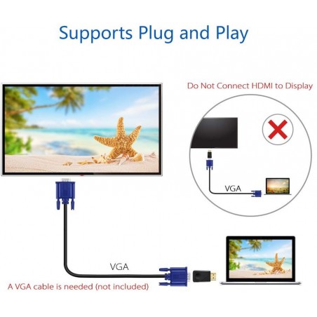 HDMI a VGA de convertidor de vídeo para PC, TV
